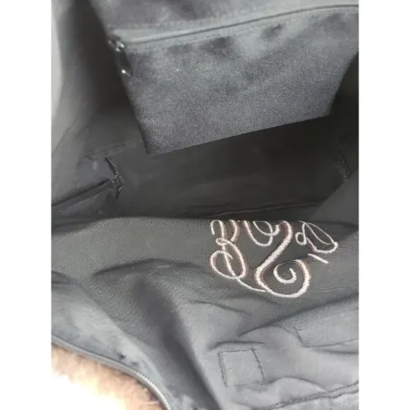 Murval Paris Black Faux Fur Tote Bag Women's Purse Monogram RSL - Picture 10 of 12